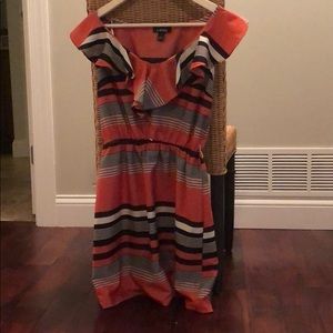 Stripped above the knee length dress